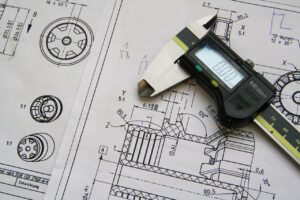 technical drawing, calipers, workshop